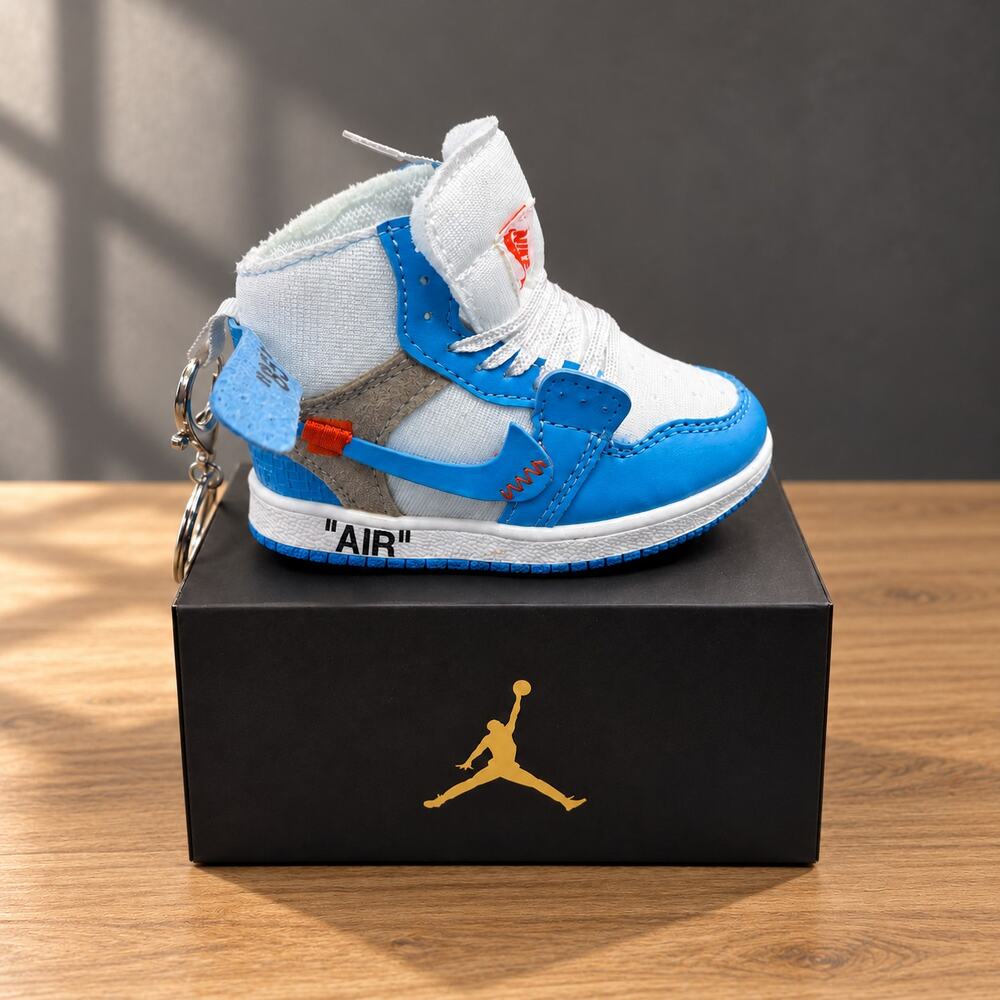 Blue & White Mini Sneaker Keychain